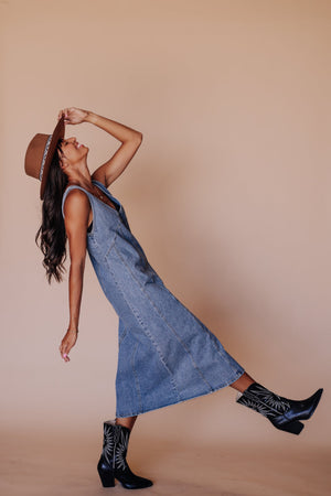 90’s Babe Denim Overall Dress