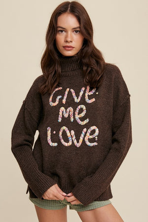 Give Me Love Stitched Sweater