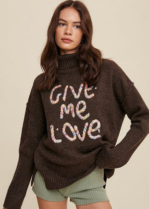 Give Me Love Stitched Sweater