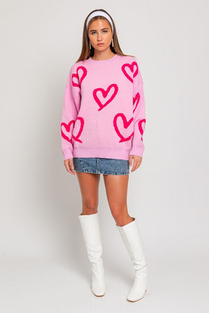 Heart Printed Sweater