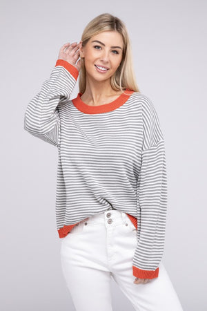 Striped Knit Pullover