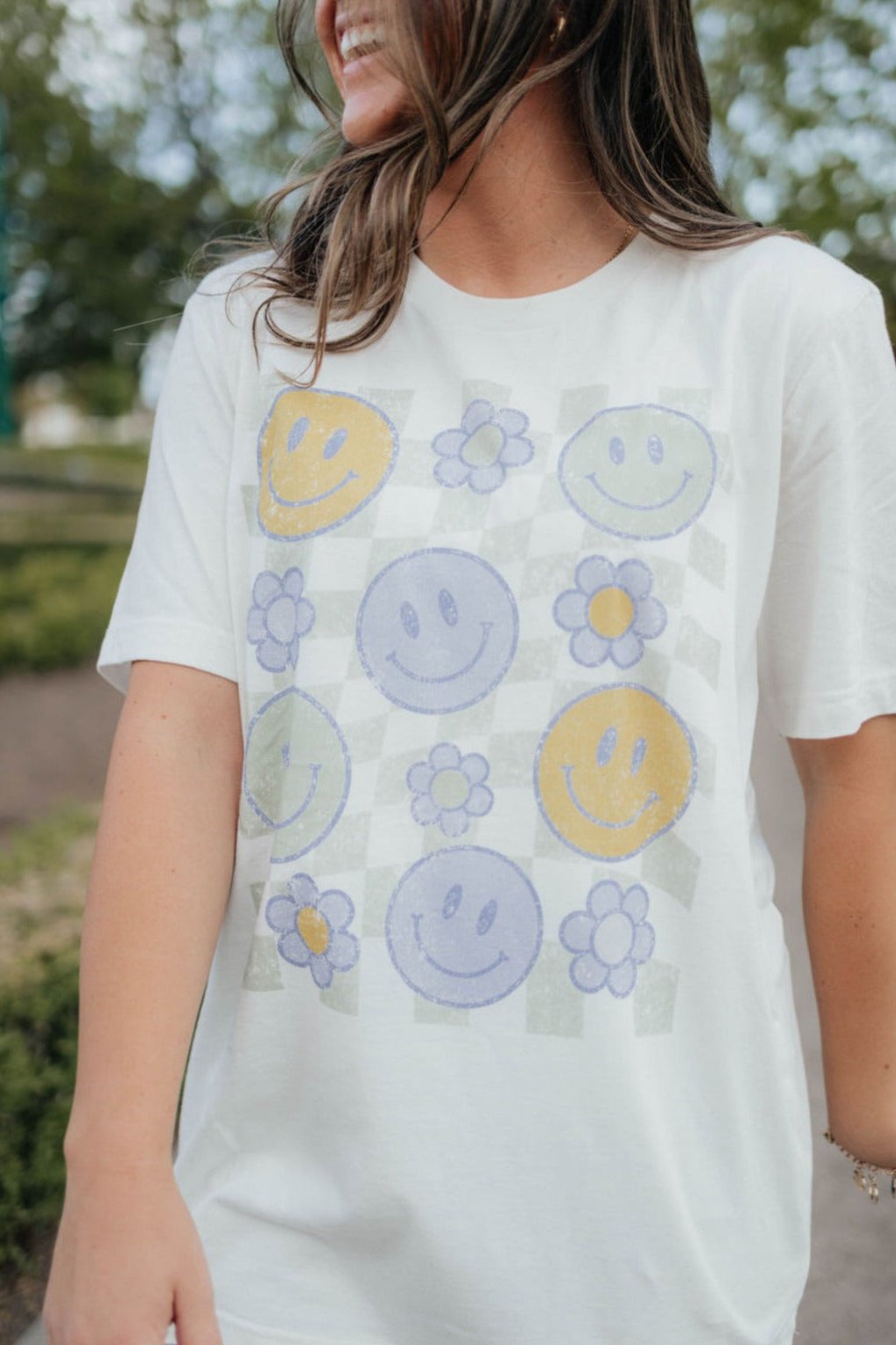 Smiley Check Tee