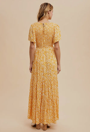 Sunlit Blossom Maxi Dress