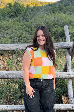 Checkered Sweater Vest