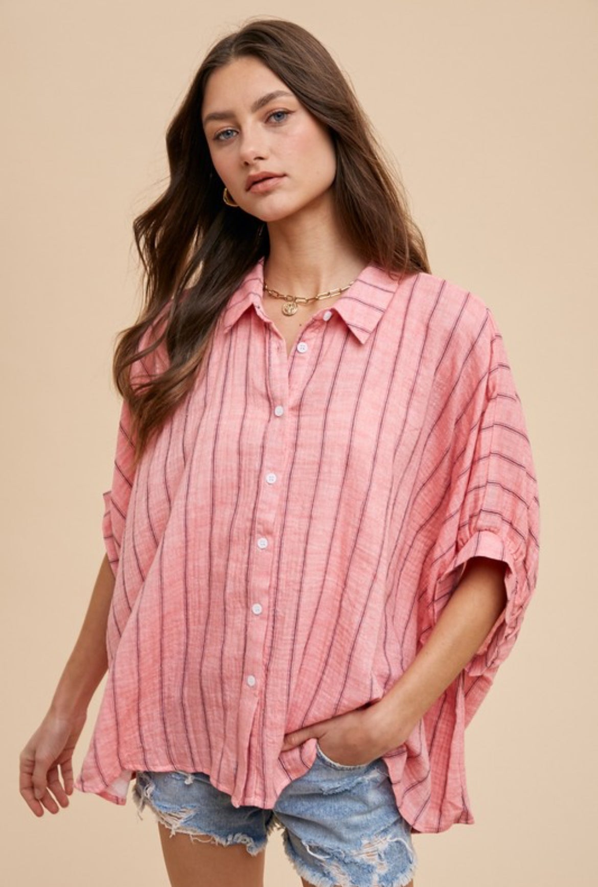 Flowy Pink oversized shirt