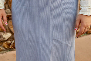 Blue Haze Ribbed Skirt