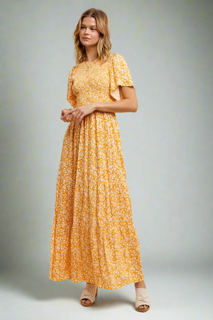 Sunlit Blossom Maxi Dress