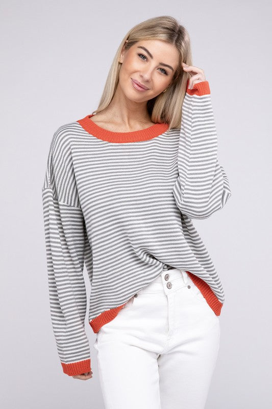 Striped Knit Pullover